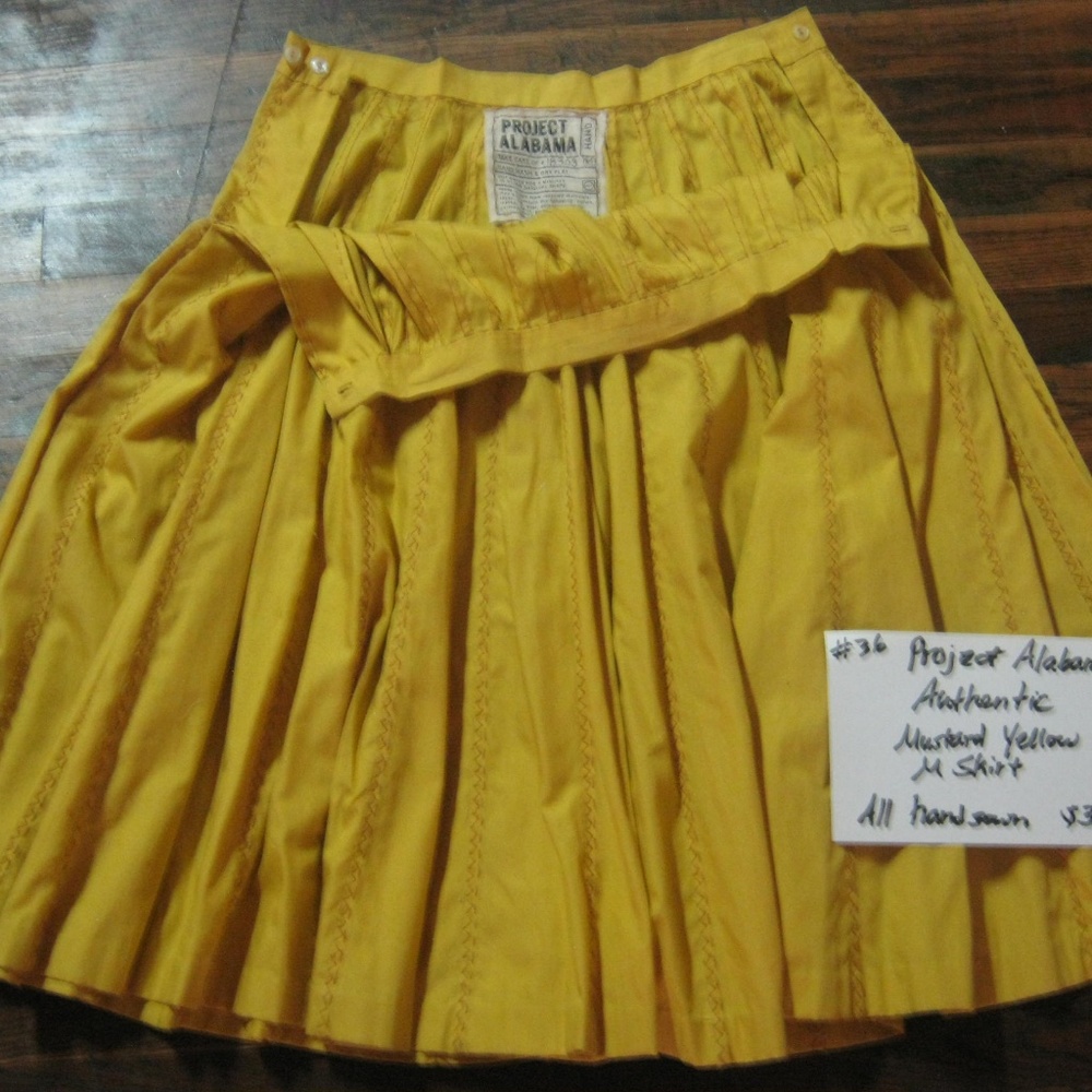 Authentic Project Alabama Handmade Yellow M Skirt
